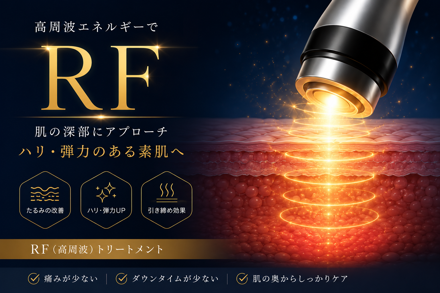 RF(高周波)について。（たるみ・引き締め・ハリ治療）